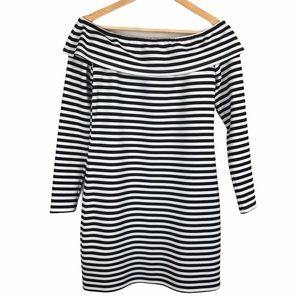Trina Turk Off Shoulder Striped Mini Dress